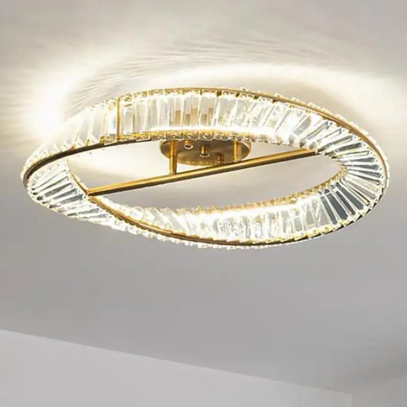 Lampadario moderno design cristalli luminosi
