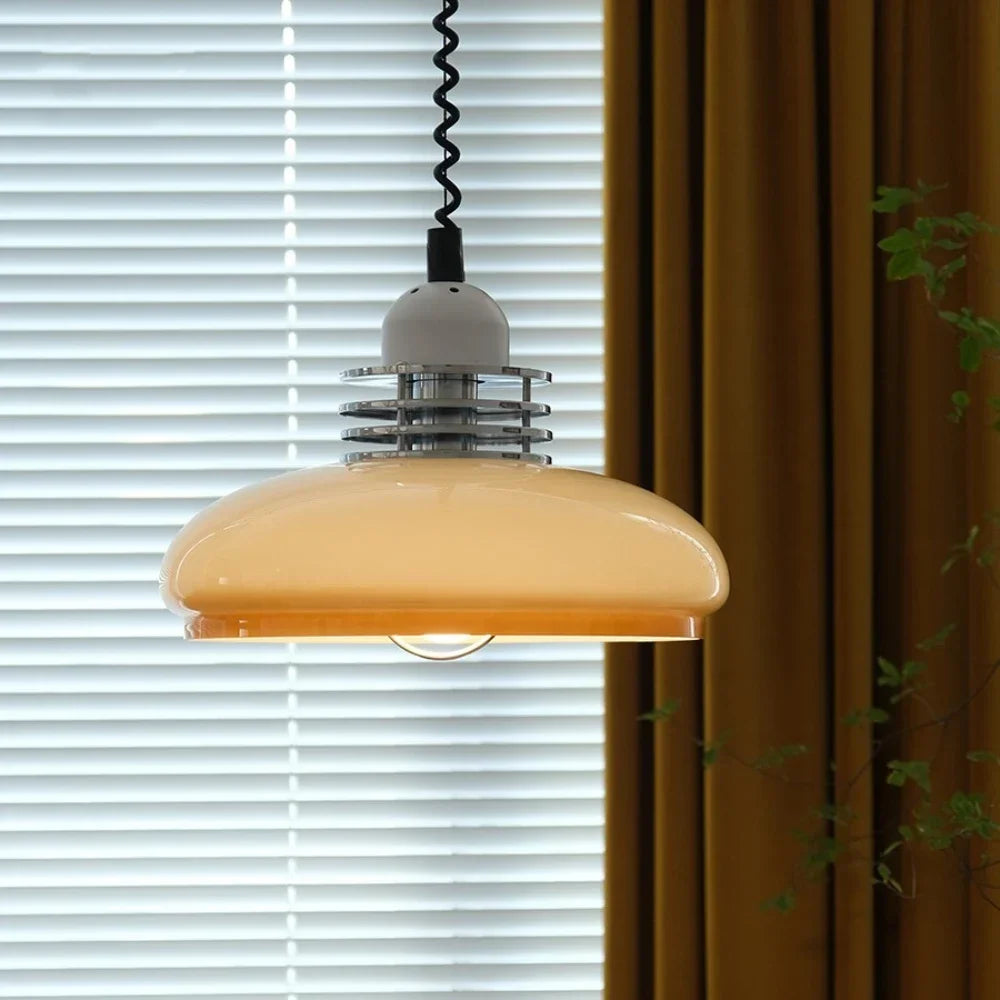 lampadario sospeso retrattile stile medievale bauhaus