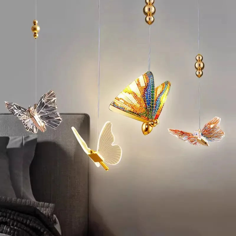 lampadario farfalla luminosa per camera bambini creativa