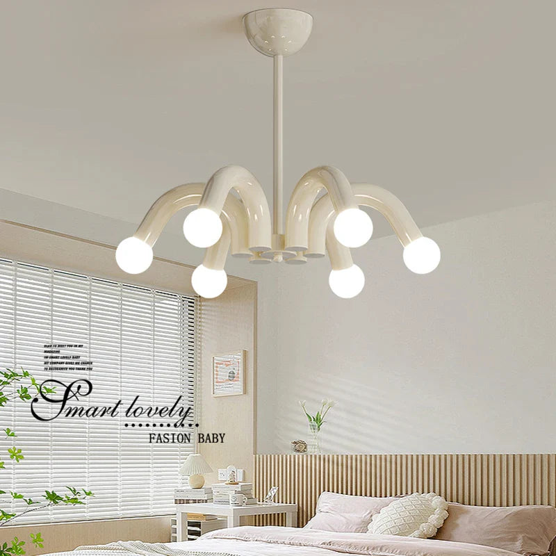 lampadario romantico in metallo con condotto d'acqua LED per interni