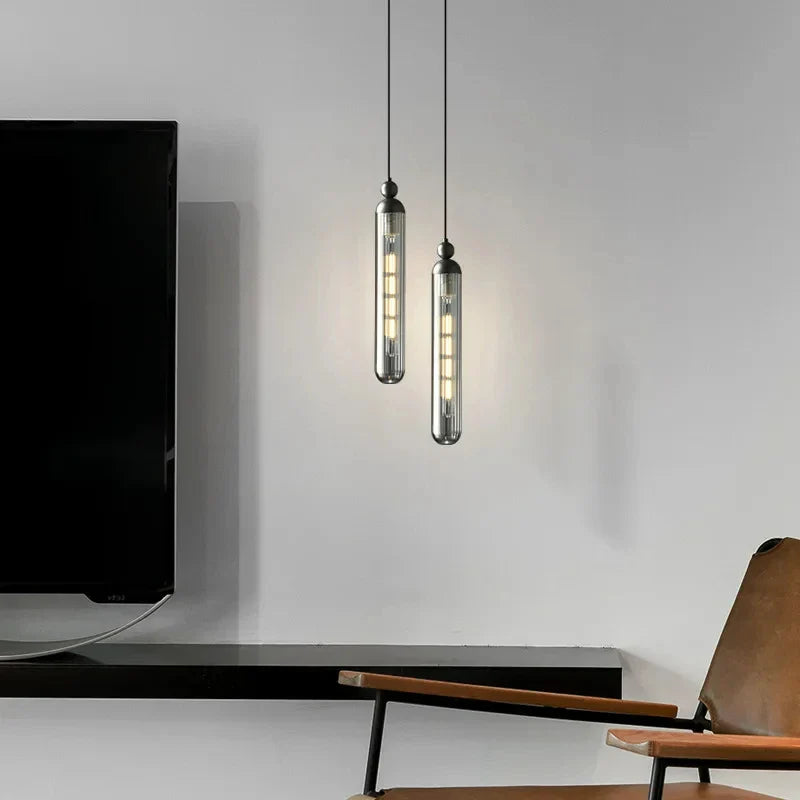 lampadario nordico trasparente in vetro con cavo regolabile