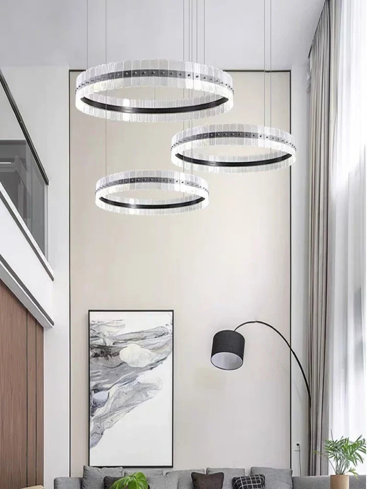lampadario postmoderno minimalista con anello circolare creativo