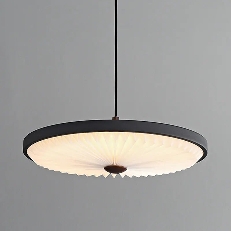 lampadario moderno rotondo con barra led plissettata di alta qualità