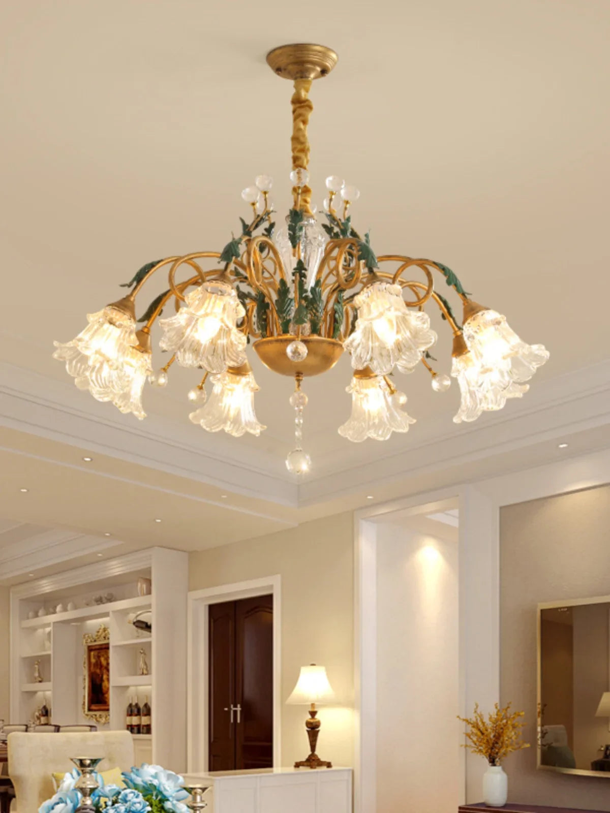 Lampadario urbano design metallico cristallo