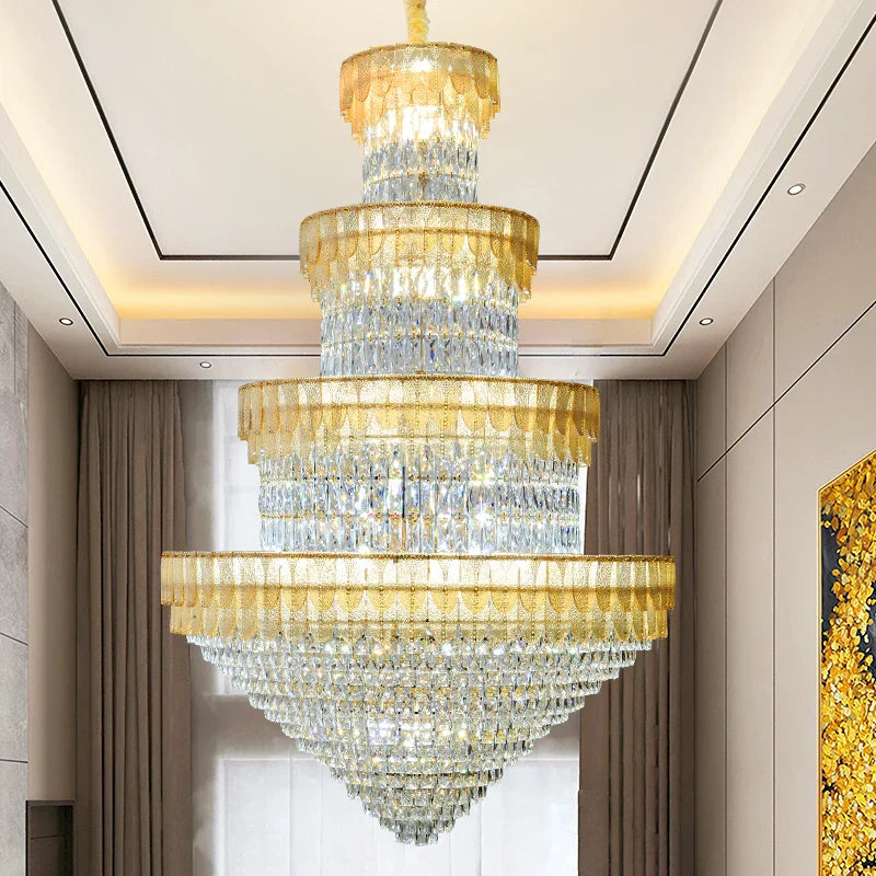 lampadario di lusso in cristallo design contemporaneo per salotto e hotel