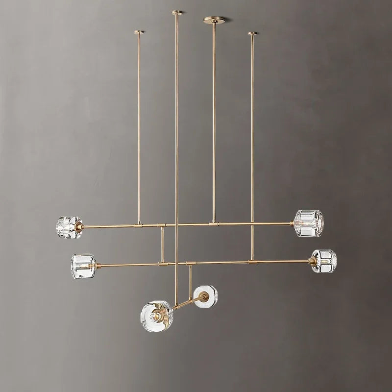 lampadario in cristallo stile americano in rame moderno