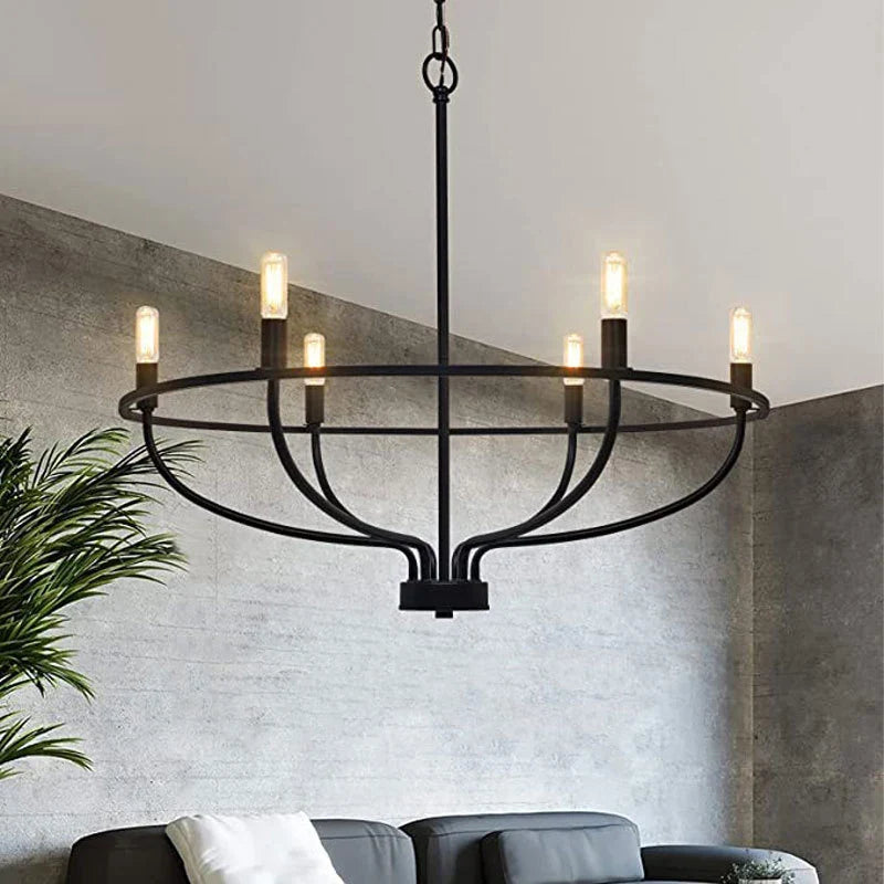 Lampadario retrò industriale metallico elegante