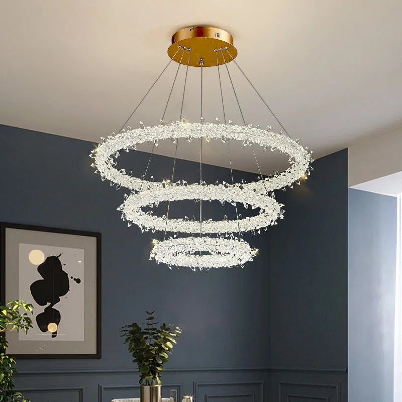 lampadario moderno in cristallo design per decorazione d'interni elegante