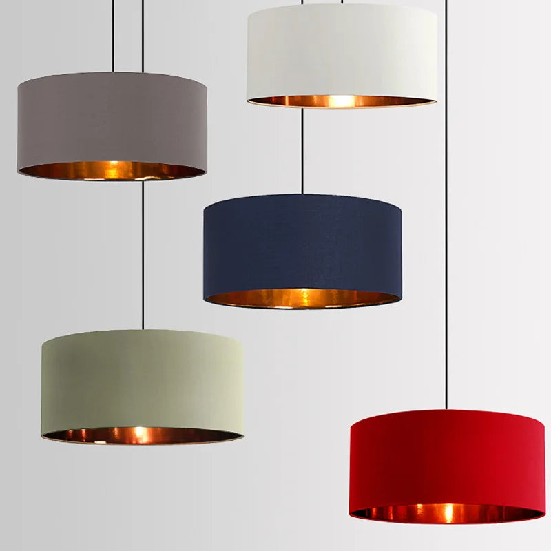 lampadario in lino per decorazione d'interni moderna ed elegante