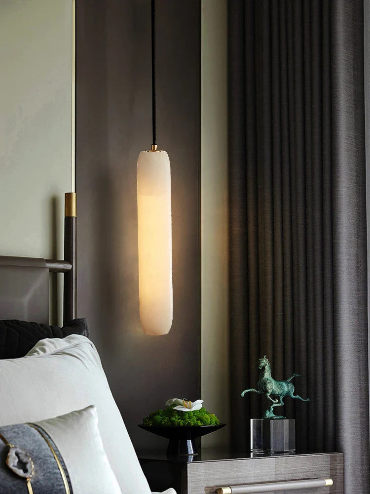 lampadario in marmo e rame moderno stile minimalista per decorazione d'interni