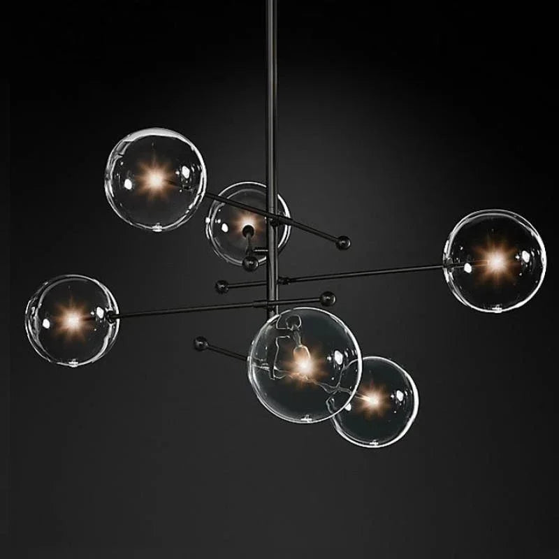 lampadario nordico in vetro a sfera per illuminazione decorativa