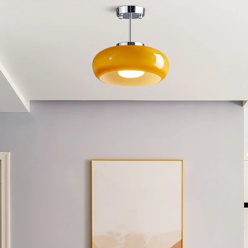 lampadario moderno in vetro lampade sospese metallo dorato e cromato