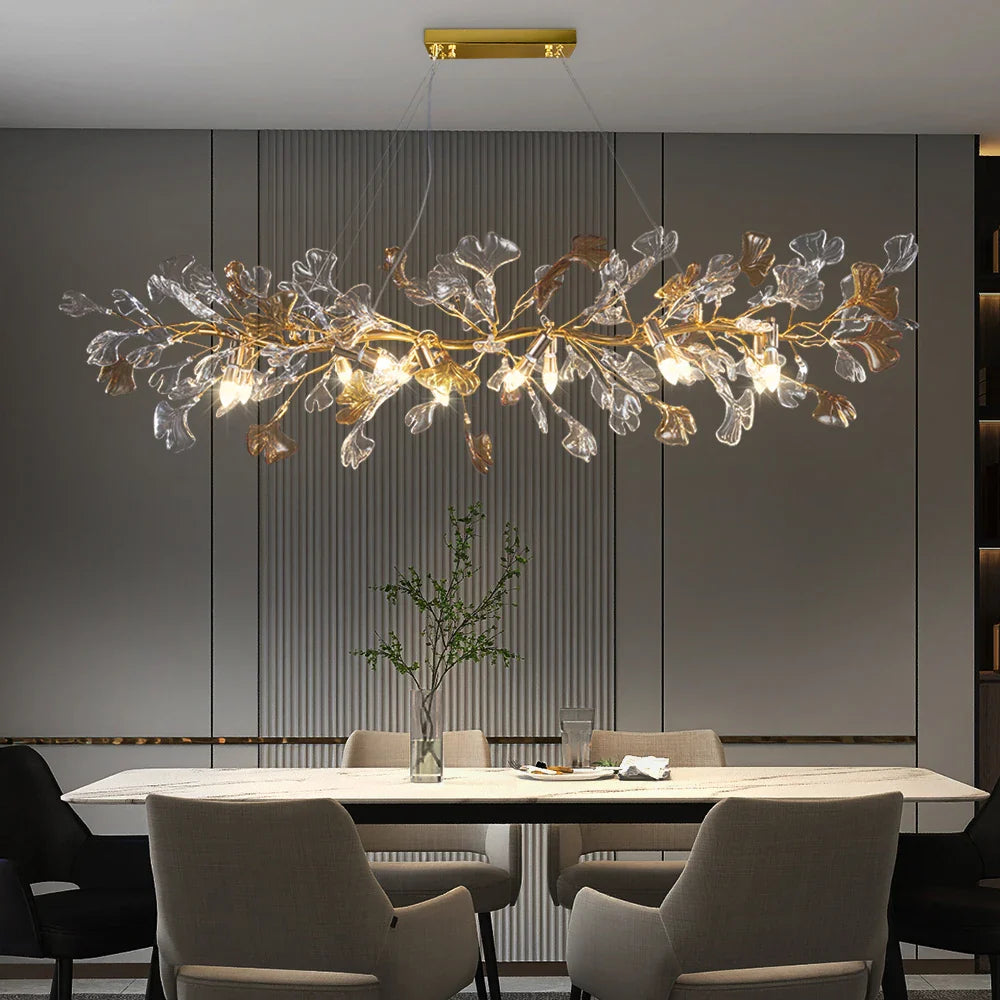 Lampadari di design nordico foglie di vetro smaltato sospensione per hotel soggiorno sala da pranzo camera sala d'arte decorazione lampadario