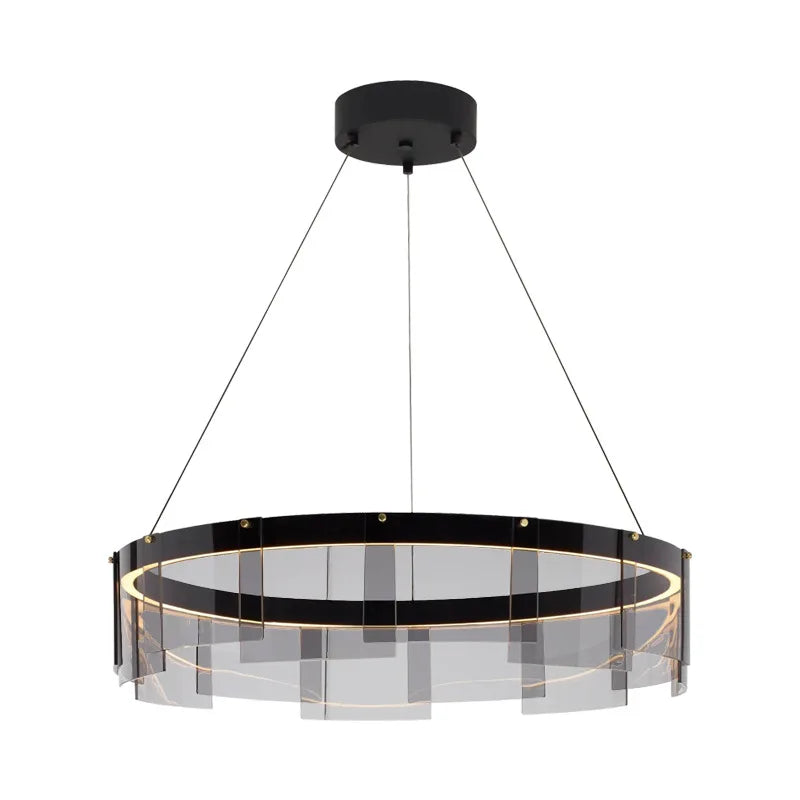 Lampadario LED design trasparente moderno
