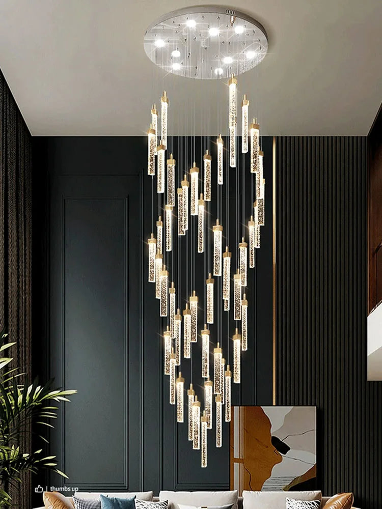 lampadario in cristallo a led design moderno per interni eleganti