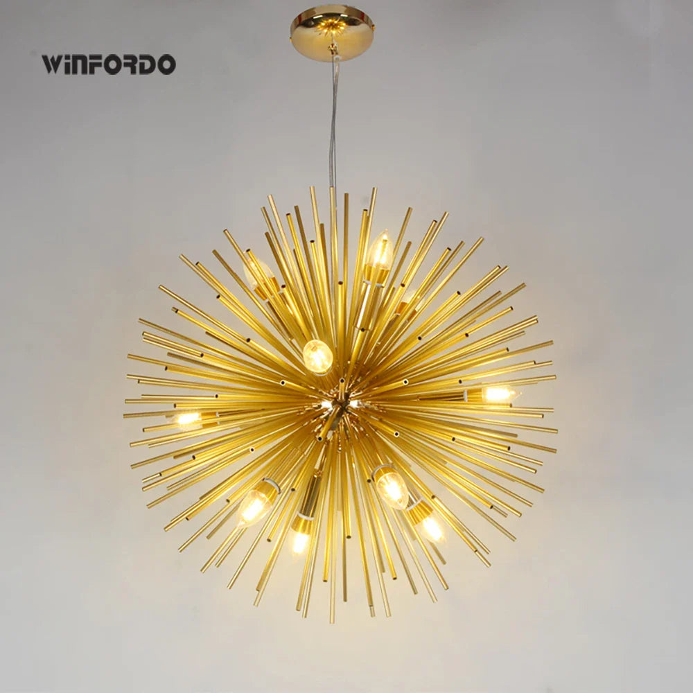 lampadario nordico led in alluminio soffione spoutnik winfordo