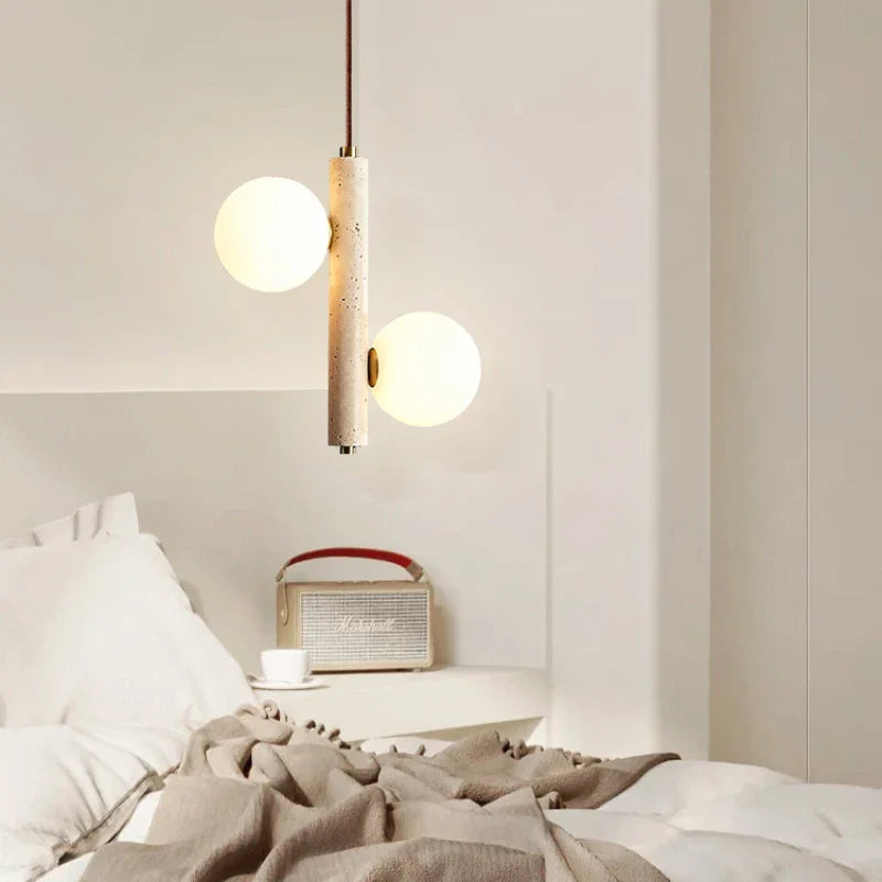Lampadario vintage in pietra autentica