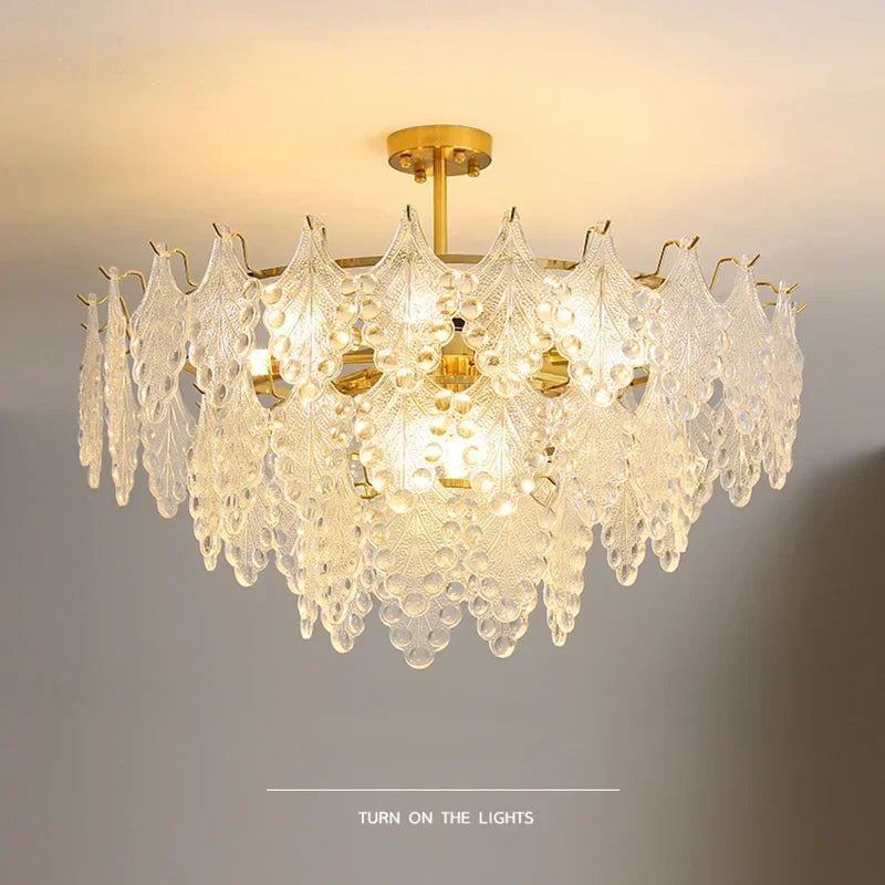 Lampadario in vetro romantico elegante