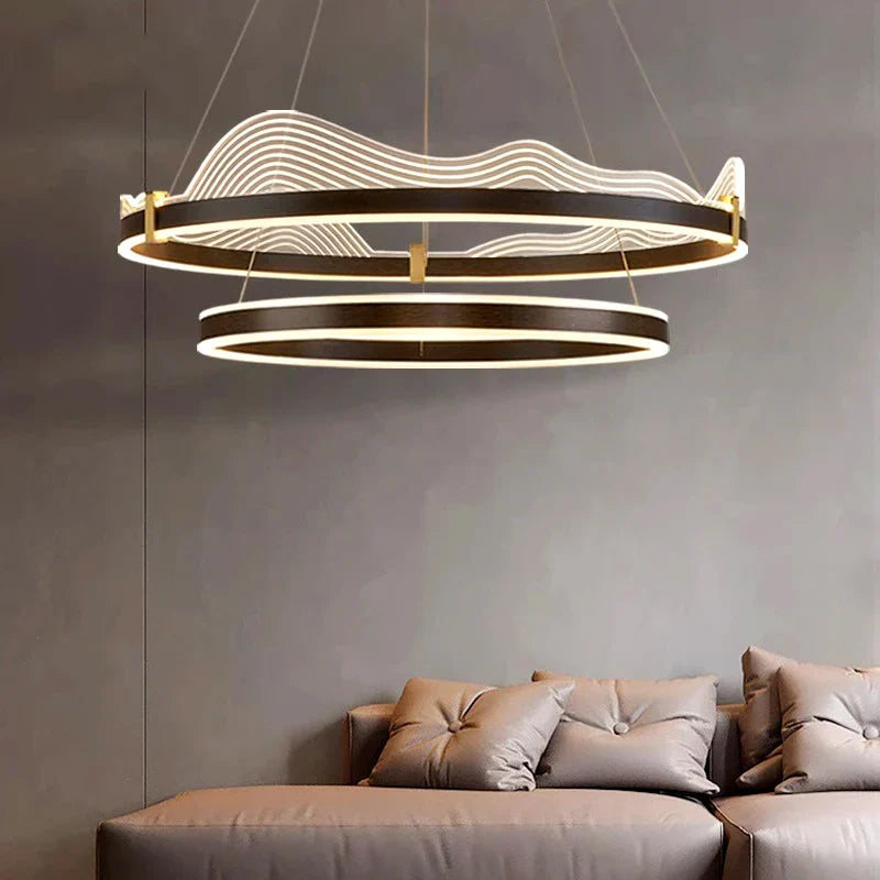 Lampadario atmosferico moderno LED sospeso per illuminazione interna
