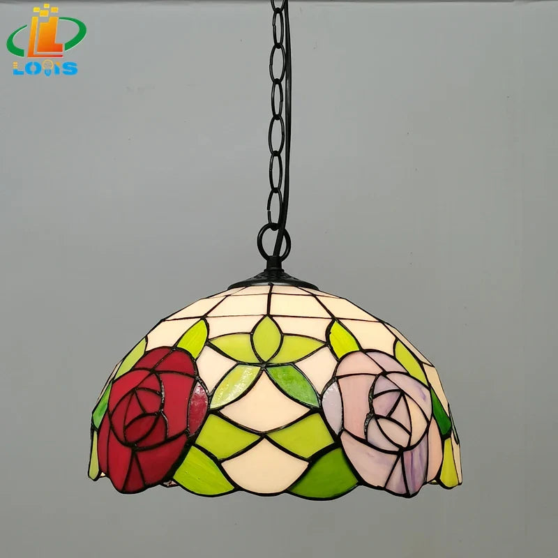 Lampadario Tiffany pastorale contemporaneo elegante