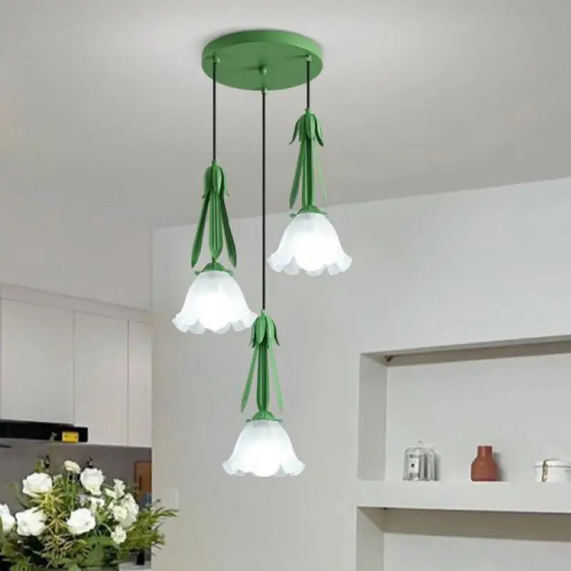 lampadario sospeso a led in vetro bianco lattiginoso a 3 teste