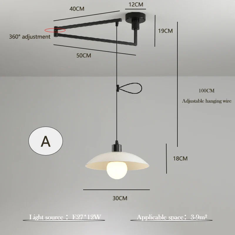 Lampadario rotante contemporaneo essenziale