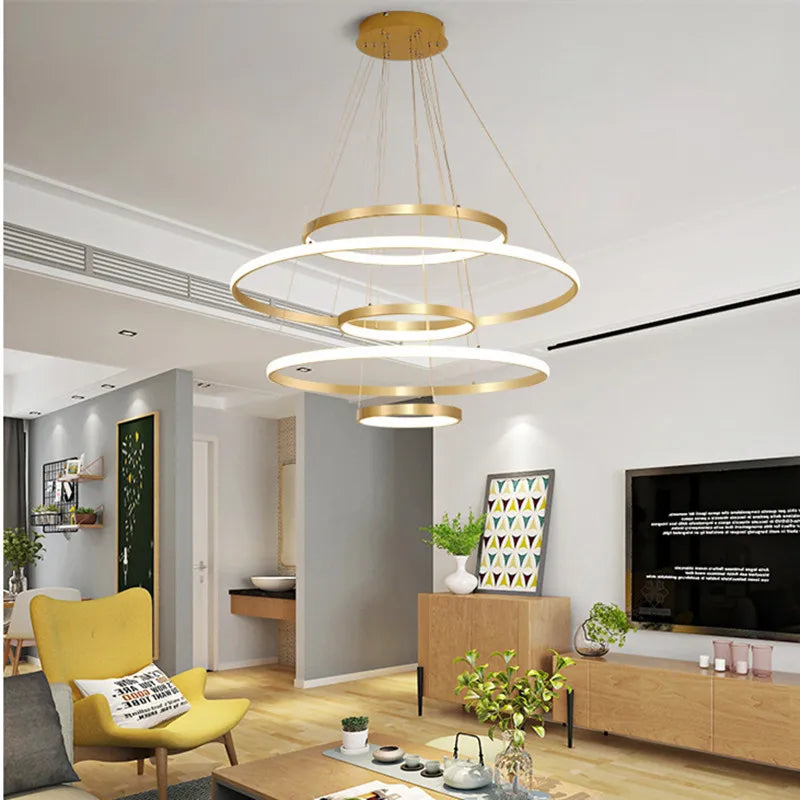 lampadario moderno in stile nordico con telecomando e luce LED