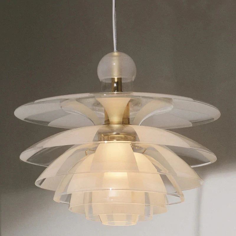 lampadario moderno in acrilico/vetro a LED a forma di pigna
