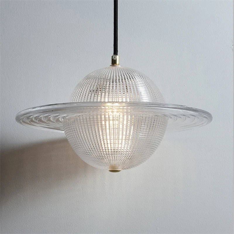 lampadario moderno in vetro stile nordico disco volante led