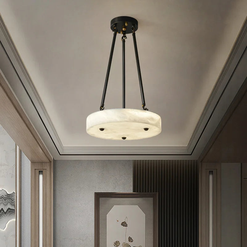 lampadario in marmo e rame design moderno minimalista retrò led