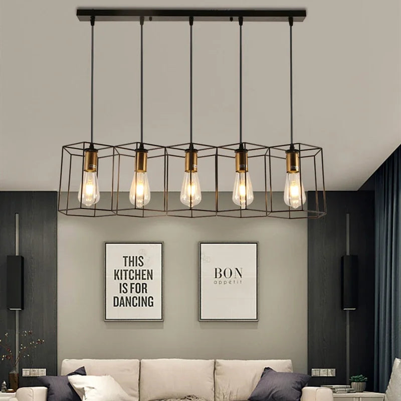 Lampadario articolato a più teste elegante