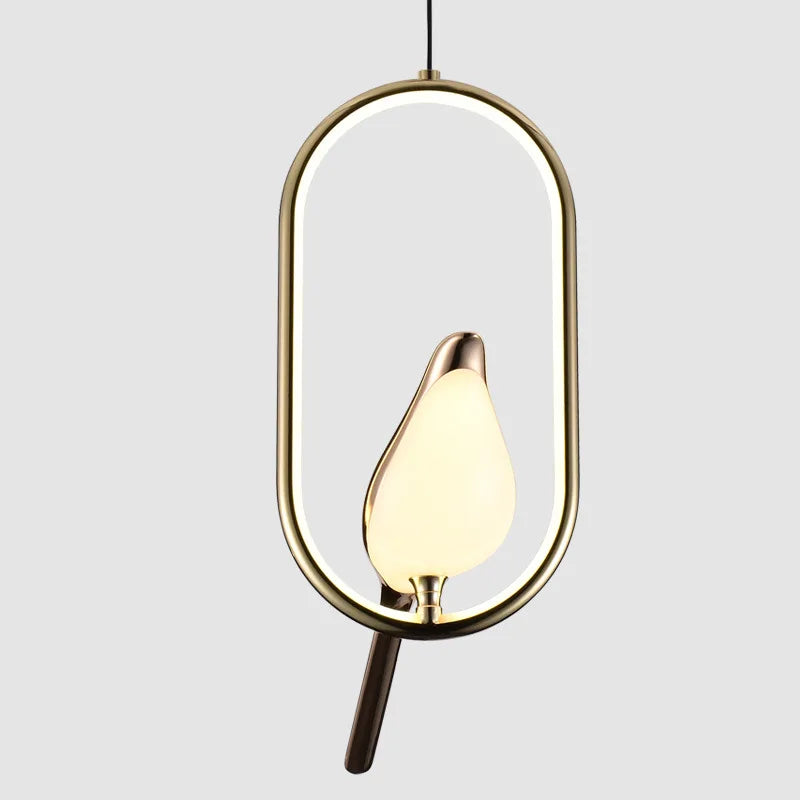 lampadario nordico oro acrilico con uccelli bar led sospesi
