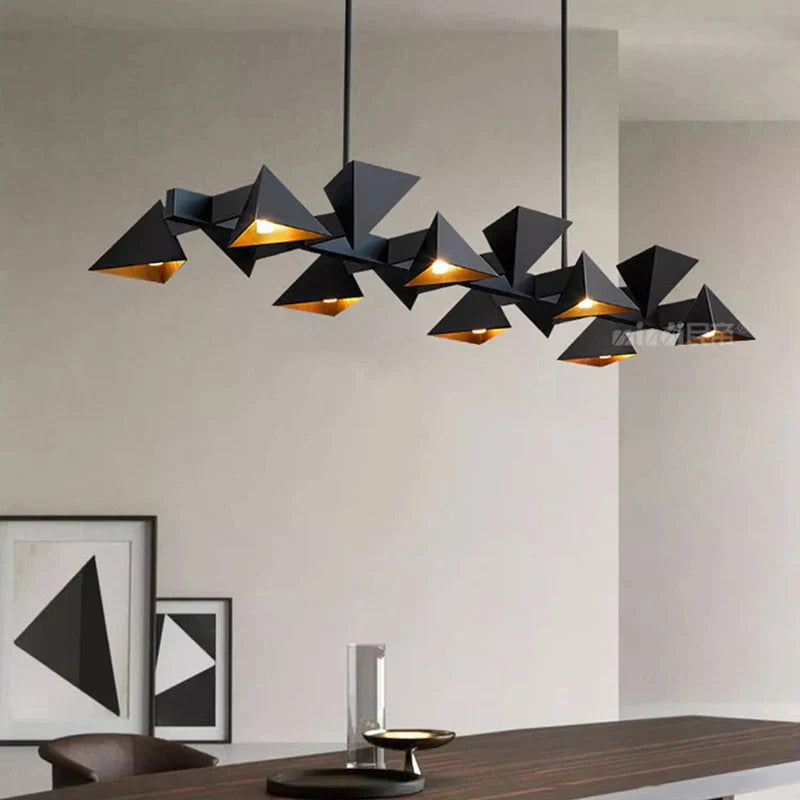 lampadario design moderno in metallo nero decorativo interno