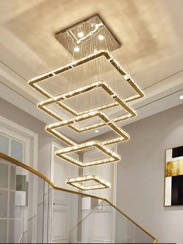 lampadario a led minimalista moderno in cristallo dal design elegante