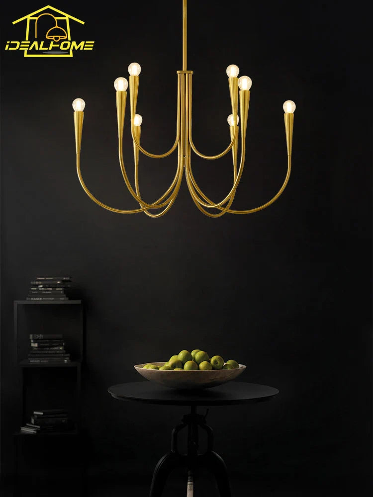 lampadario vintage francese dorato nero design per illuminazione interna