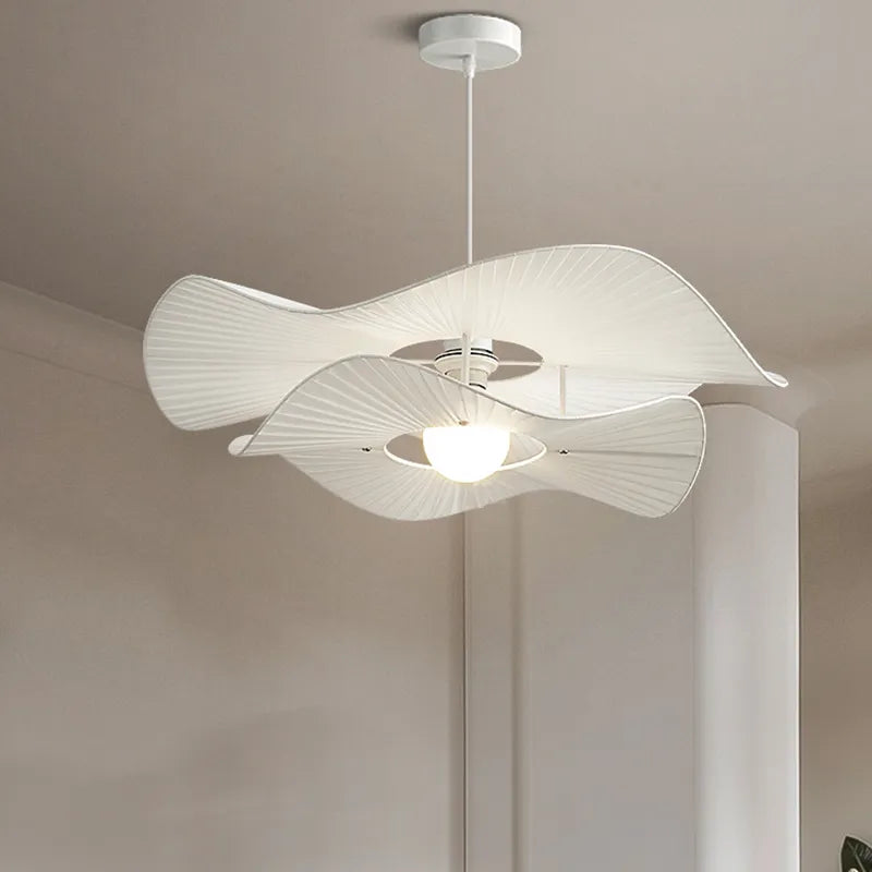 Lampada a sospensione con cappello nordico E27 lampade a sospensione in tessuto bianco per soggiorno sala da pranzo camera lampadario LED illuminazione interna