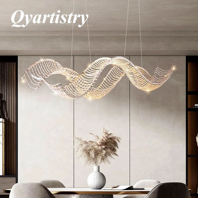 lampadario di lusso moderno in cristallo k9 sospeso personalizzato