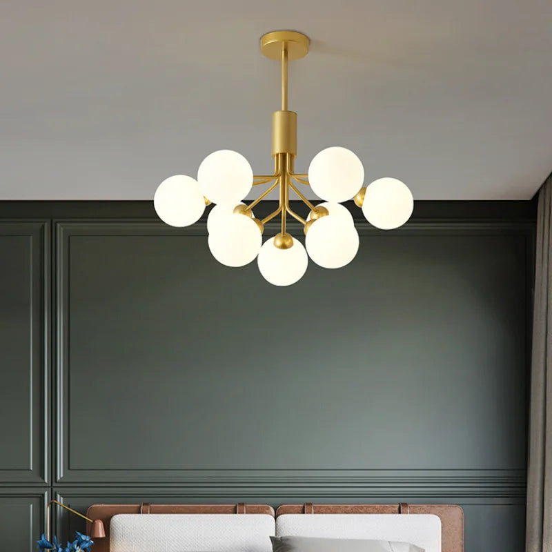 lampadario in vetro nordico per decorazione moderna di ristorante e salotto