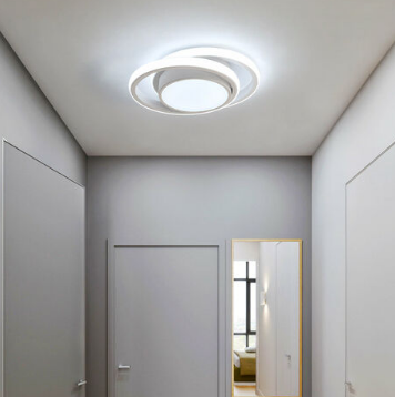 Plafoniera LED, Lampada da soffitto rotonda 32W 2500lm, Lampada moderna per corridoio camera cucina salotto, Bianco freddo 6000K, Lunghezza 28cm