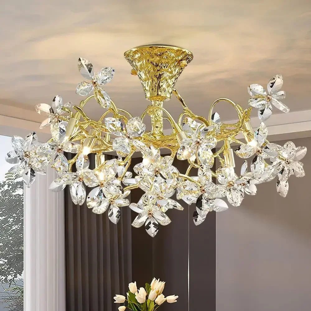 lampadario in cristallo di lusso per decorazione vintage d'interni
