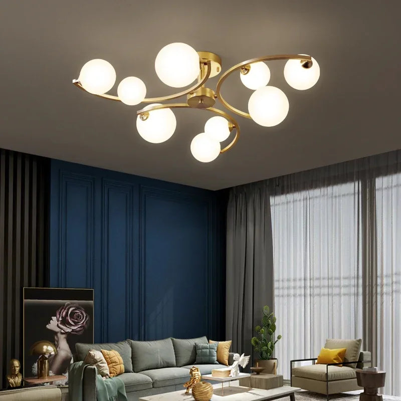 Plafoniera moderna in vetro design per interni eleganti