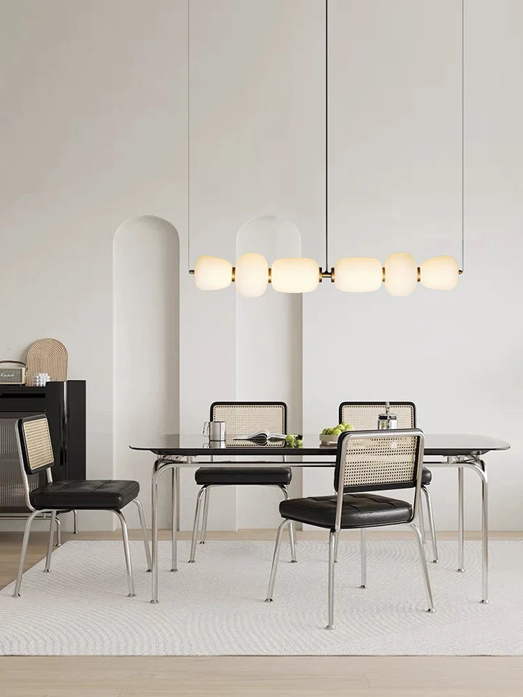 lampadario led in vetro design minimalista artistico per interni creativi
