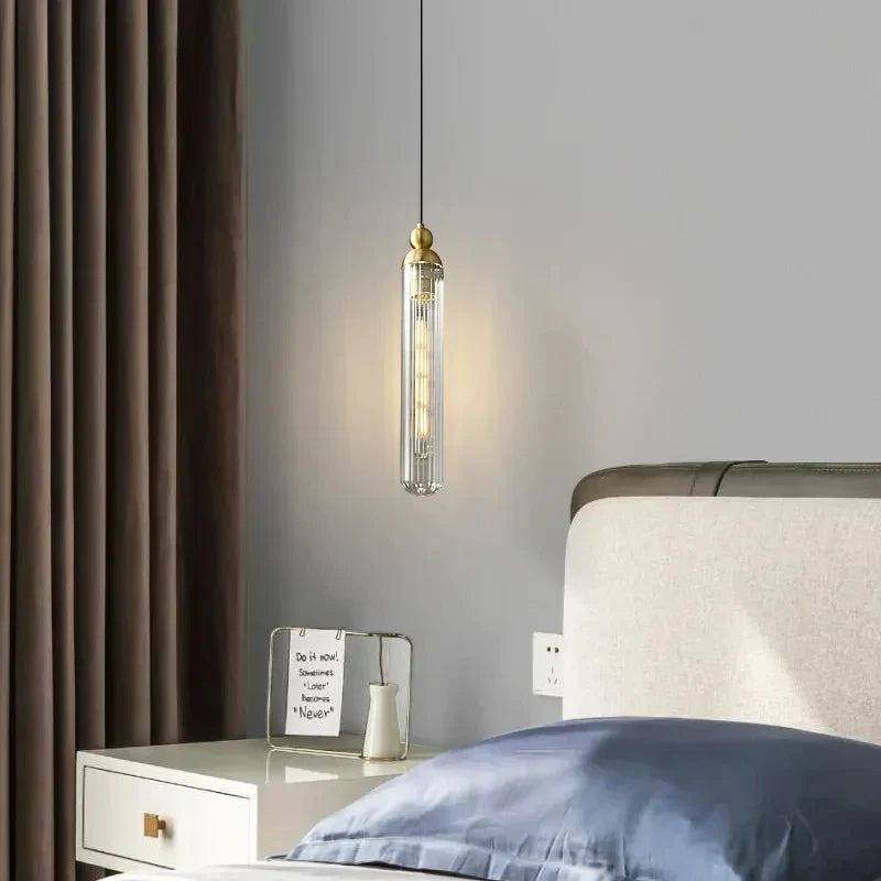 lampadario nordico in vetro con cavo regolabile e