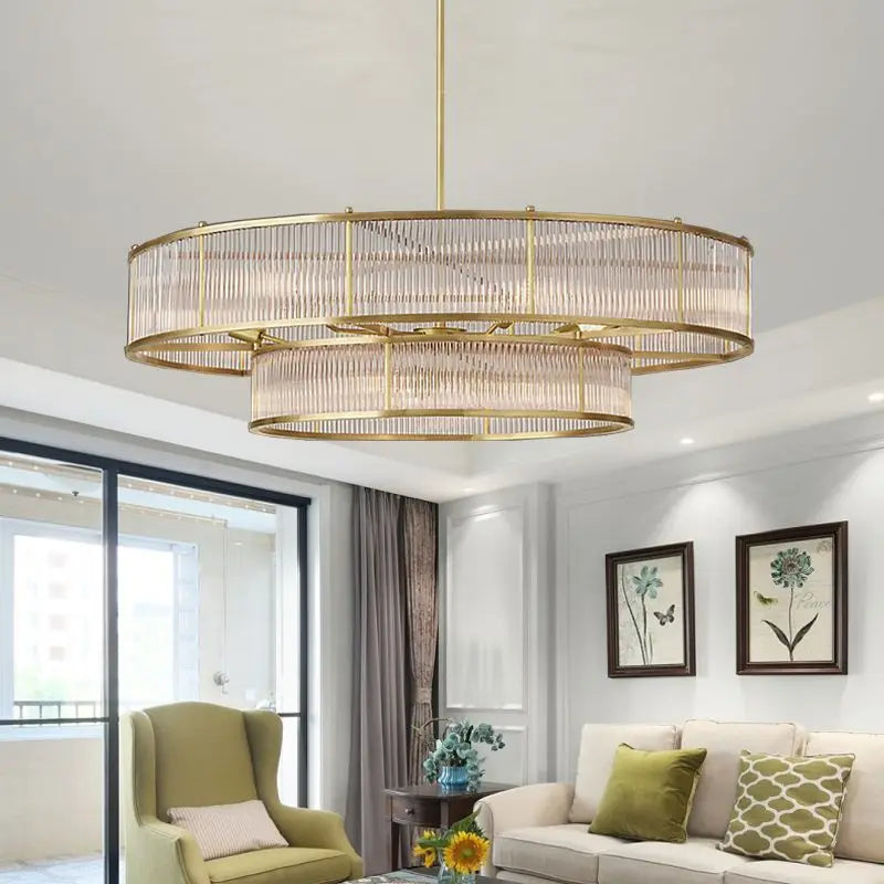 lampadari in cristallo dorato moderni per illuminazione interna