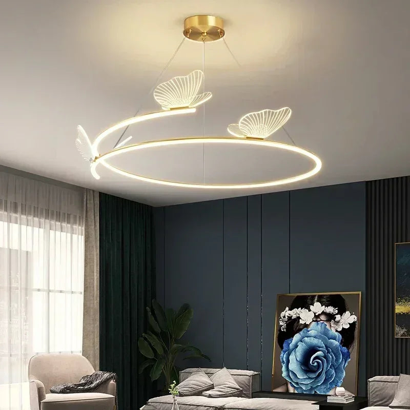 lampadario a LED moderno minimalista farfalla creativo per decorazione casa