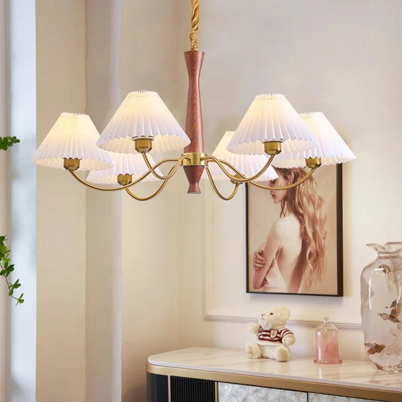 Lampadario artigianale in legno caldo