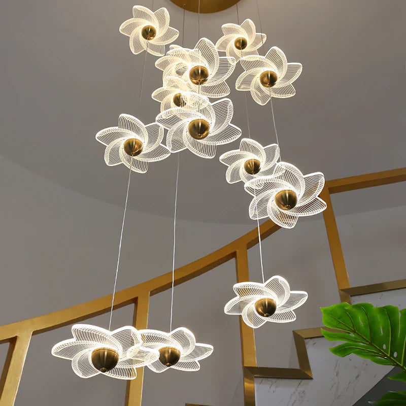 lampadario moderno decorativo per hall di hotel duplex di lusso