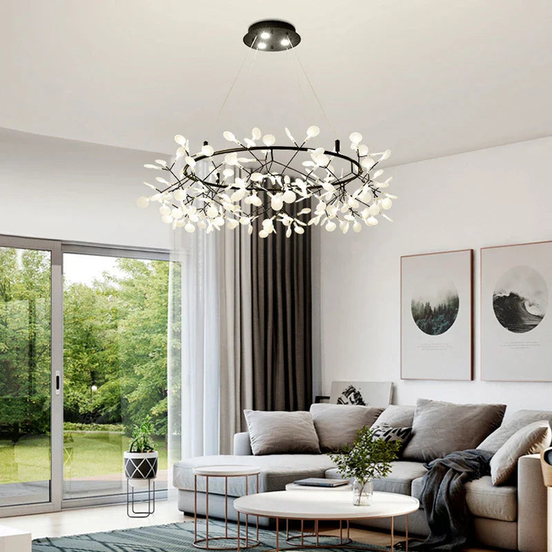 lampadario creativo in acciaio inox e acrilico per decorazione d'interni