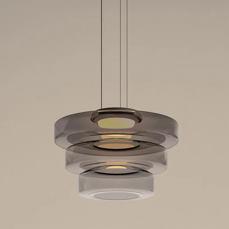 lampadario LED minimalista in vetro arte creatività decorazione italiana