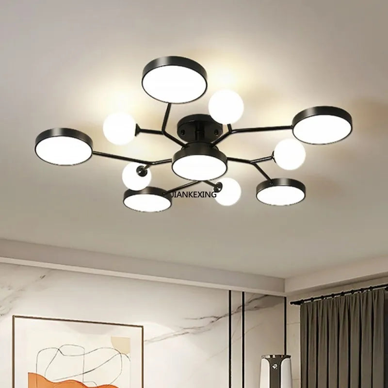 lampadario led moderno in sfera di vetro per decorazione casa